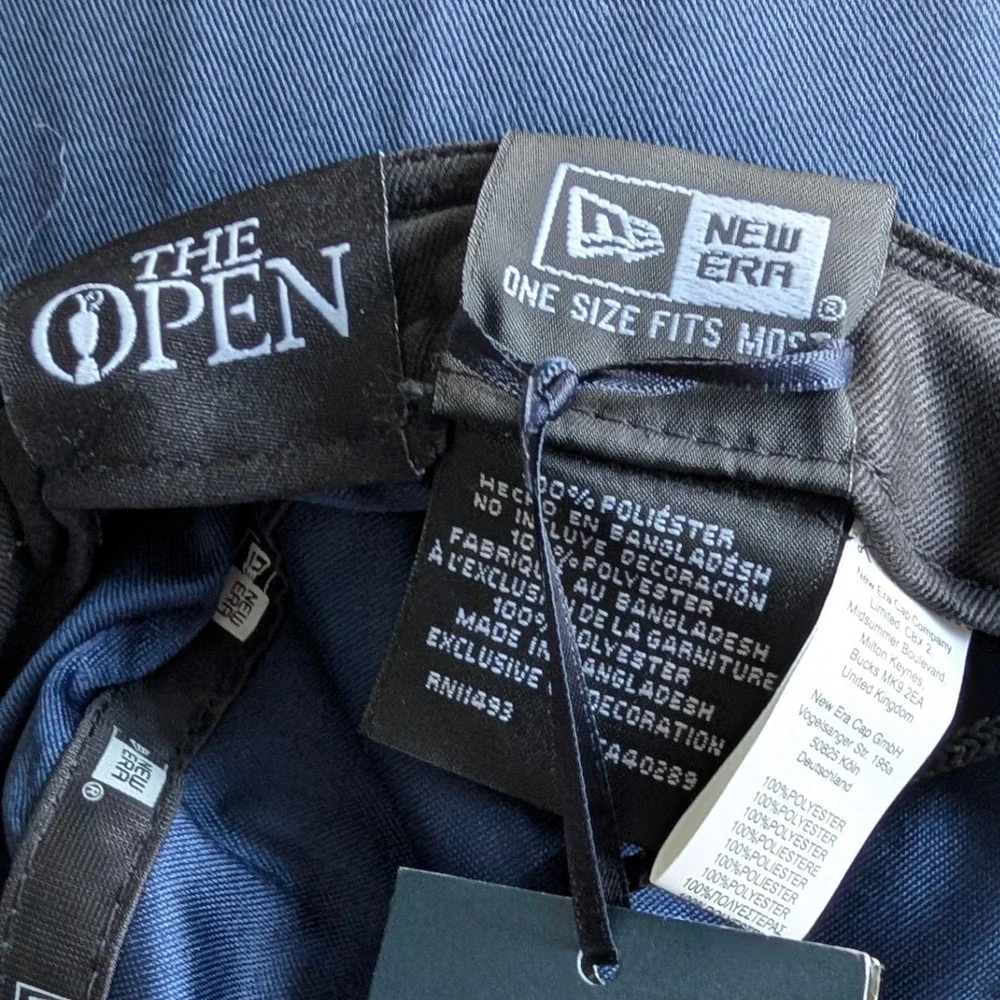 The Open Championship New Era Golf Sun Hat Navy Blue Yellow OneSize NWT